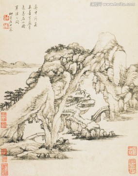 水墨山水装饰画 画廊高清品质