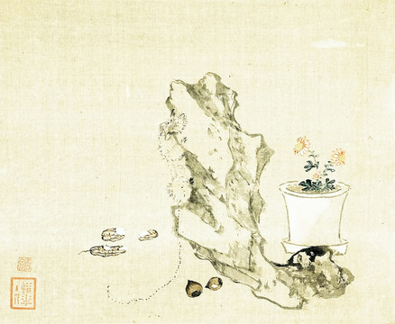 清 居廉 花卉奇石冊