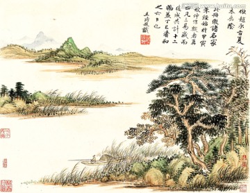 仿古山水画