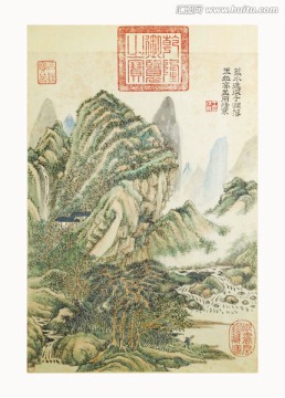 高清山水国画 画廊专供画芯