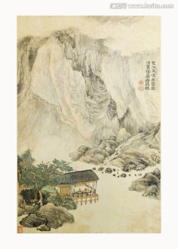 高清山水國畫 畫廊專供畫芯