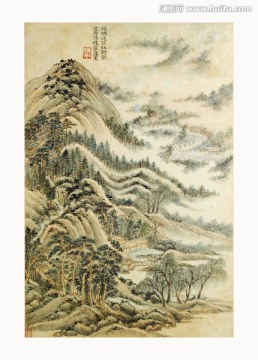 高清山水國(guó)畫 畫廊專供畫芯