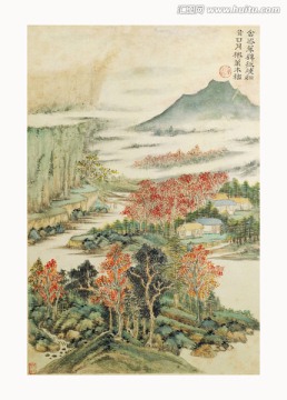 高清山水國畫 畫廊專供畫芯