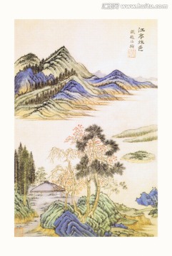 高清山水国画 画廊专供画芯