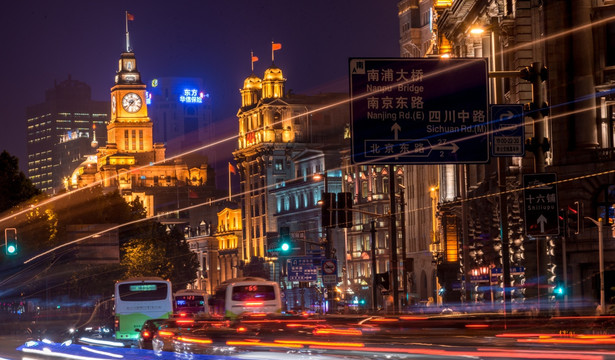 上海街景夜景