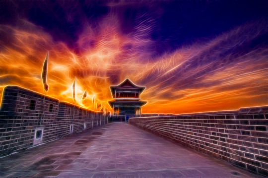 晚霞風(fēng)景畫(huà)