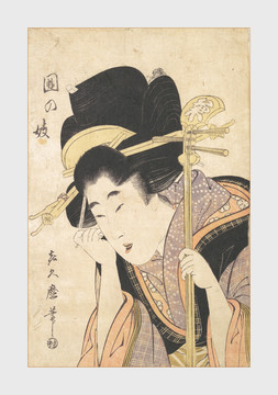 和服藝妓人物浮世繪