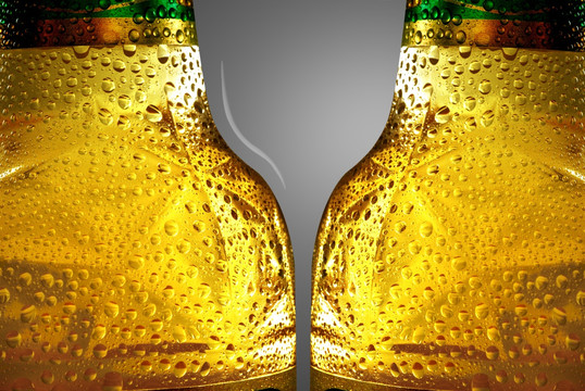 啤酒海报创意 啤酒与酒杯创意