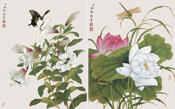 花鳥國畫組合套畫 余稚作品