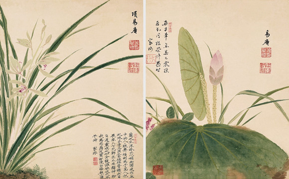 花鳥國畫套畫 清代 項(xiàng)圣謨