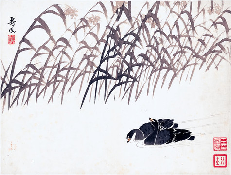 邊壽民蘆雁圖