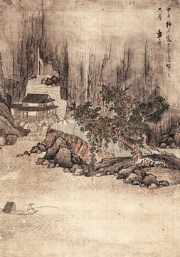 仿古山水画