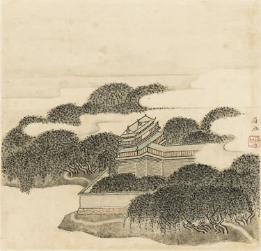 清傅山傅眉 山水花卉冊(cè)