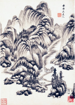 王鑒仿古山水畫 高清品質(zhì)