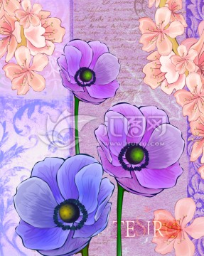 紫色歐式花