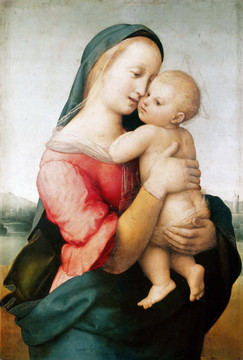 拉斐尔高清圣母子人物油画