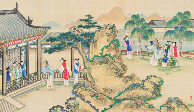 紅樓夢人物風(fēng)景國畫 （超清版）