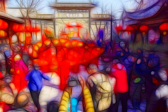 抽象畫 風景畫 無分層