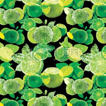 數(shù)碼印花 檸檬 幾何青檸