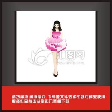 美女 女孩 舞蹈 卡通設(shè)計