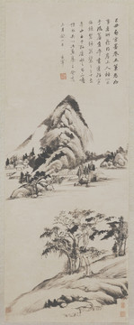 明 董其昌 墨卷傳衣圖