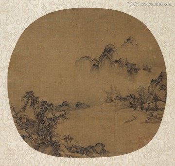 山水畫 寒江待渡圖