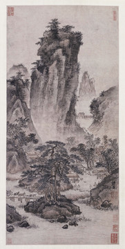 明 戴進 關山行旅圖