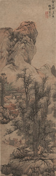 明末清初 藍瑛 秋山漁隱圖