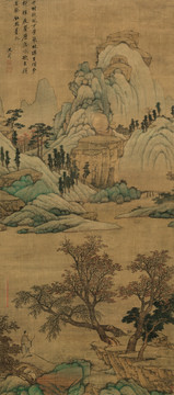明 沈周 青綠山水軸