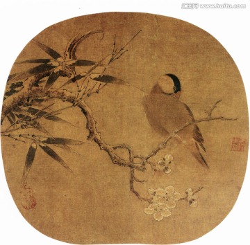 梅竹寒禽圖 林椿