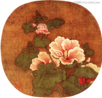 花鳥國(guó)畫 蜀葵圖