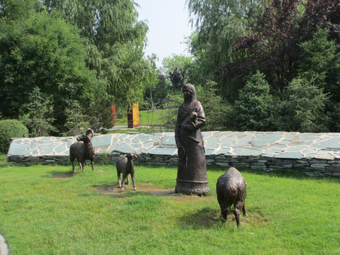 绿博园铜雕塑