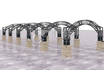 桁架钢结构廊架设计