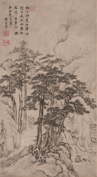 明 項圣謨 山水圖