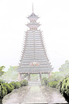 侗族 鼓樓