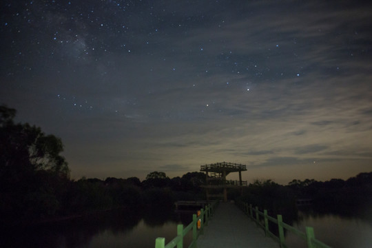 原生态湿地星空