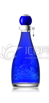 蓝色透明喷涂瓶分层效果图