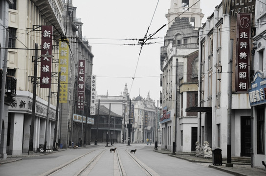 老上海南京路街景