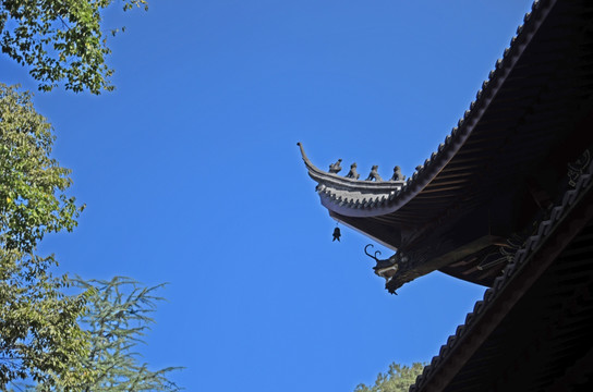 天台国清寺寺庙一角