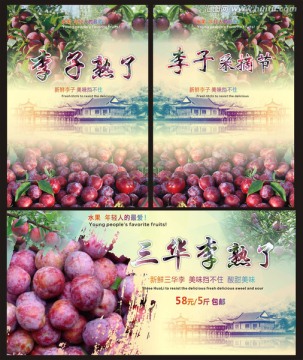 原創(chuàng)李子熟了海報設(shè)計