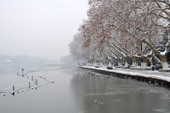 杭州西湖雪景