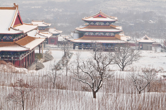 龙兴寺的雪景