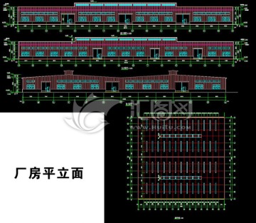 厂区厂房CAD平立面