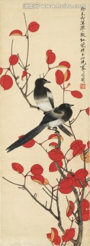 高清國(guó)畫(huà) 翠微紅葉圖（合層）