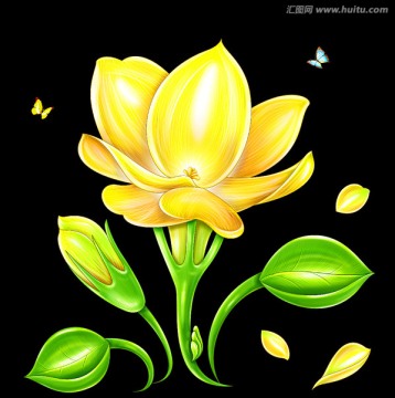 手繪金色茉莉花