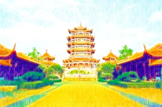 黃鶴樓水彩（未分層）