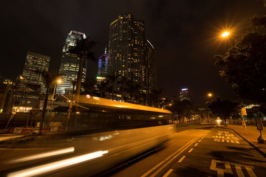 香港维多利亚港夜色 金融区