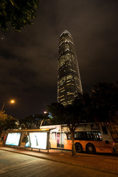 香港维多利亚港夜色 金融区