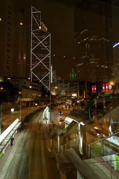 香港维多利亚港夜色 金融区