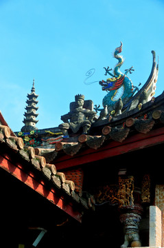 寺庙屋顶的装饰